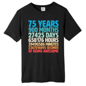 75 Years Of Being Awesome Birthday Time Breakdown Tall Fusion ChromaSoft Performance T-Shirt