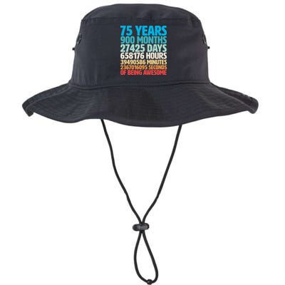 75 Years Of Being Awesome Birthday Time Breakdown Bucket Hat
