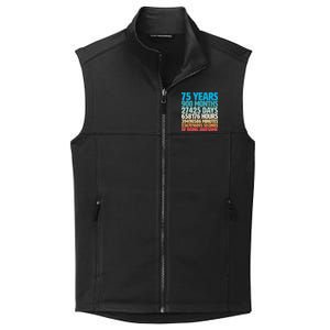 75 Years Of Being Awesome Birthday Time Breakdown Collective Smooth Fleece Vest