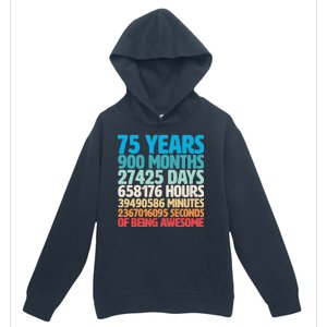 75 Years Of Being Awesome Birthday Time Breakdown Urban Pullover Hoodie