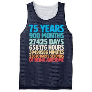 75 Years Of Being Awesome Birthday Time Breakdown Mesh Reversible Basketball Jersey Tank