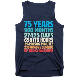 75 Years Of Being Awesome Birthday Time Breakdown Tank Top