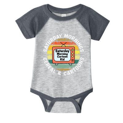 70s 80s 90s Retro Saturday Mornings Cereal And Cartoons Infant Baby Jersey Bodysuit