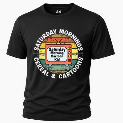 70s 80s 90s Retro Saturday Mornings Cereal And Cartoons Cooling Performance Crew T-Shirt