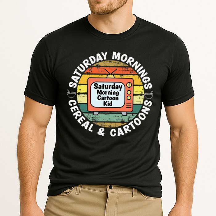 70s 80s 90s Retro Saturday Mornings Cereal And Cartoons Cooling Performance Crew T-Shirt