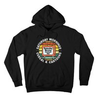 70s 80s 90s Retro Saturday Mornings Cereal And Cartoons Hoodie