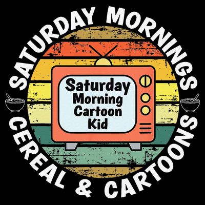70s 80s 90s Retro Saturday Mornings Cereal And Cartoons T-Shirt