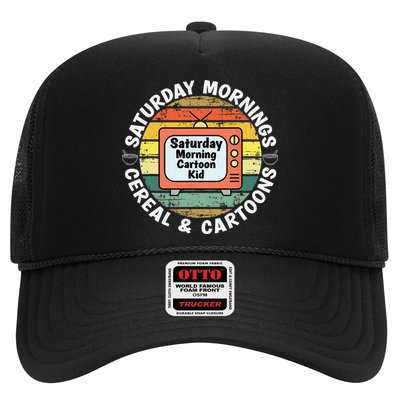 70s 80s 90s Retro Saturday Mornings Cereal And Cartoons Trucker Hat