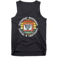 70s 80s 90s Retro Saturday Mornings Cereal And Cartoons Tank Top