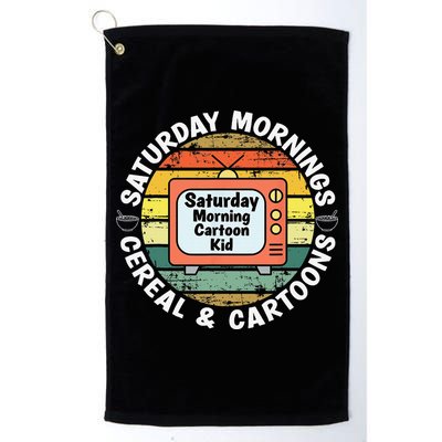 70s 80s 90s Retro Saturday Mornings Cereal And Cartoons Golf Towel