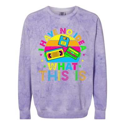 70s 80s 90s Outfit I Have No Idea Colorblast Crewneck Sweatshirt