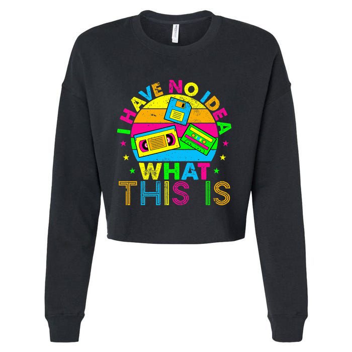 70s 80s 90s Outfit I Have No Idea Cropped Pullover Crew