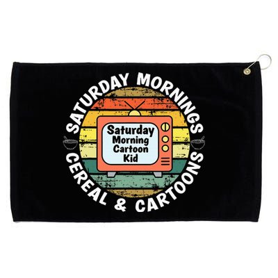 70s 80s 90s Retro Saturday Mornings Cereal And Cartoons Grommeted Golf Towel