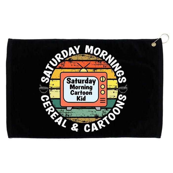 70s 80s 90s Retro Saturday Mornings Cereal And Cartoons Grommeted Golf Towel