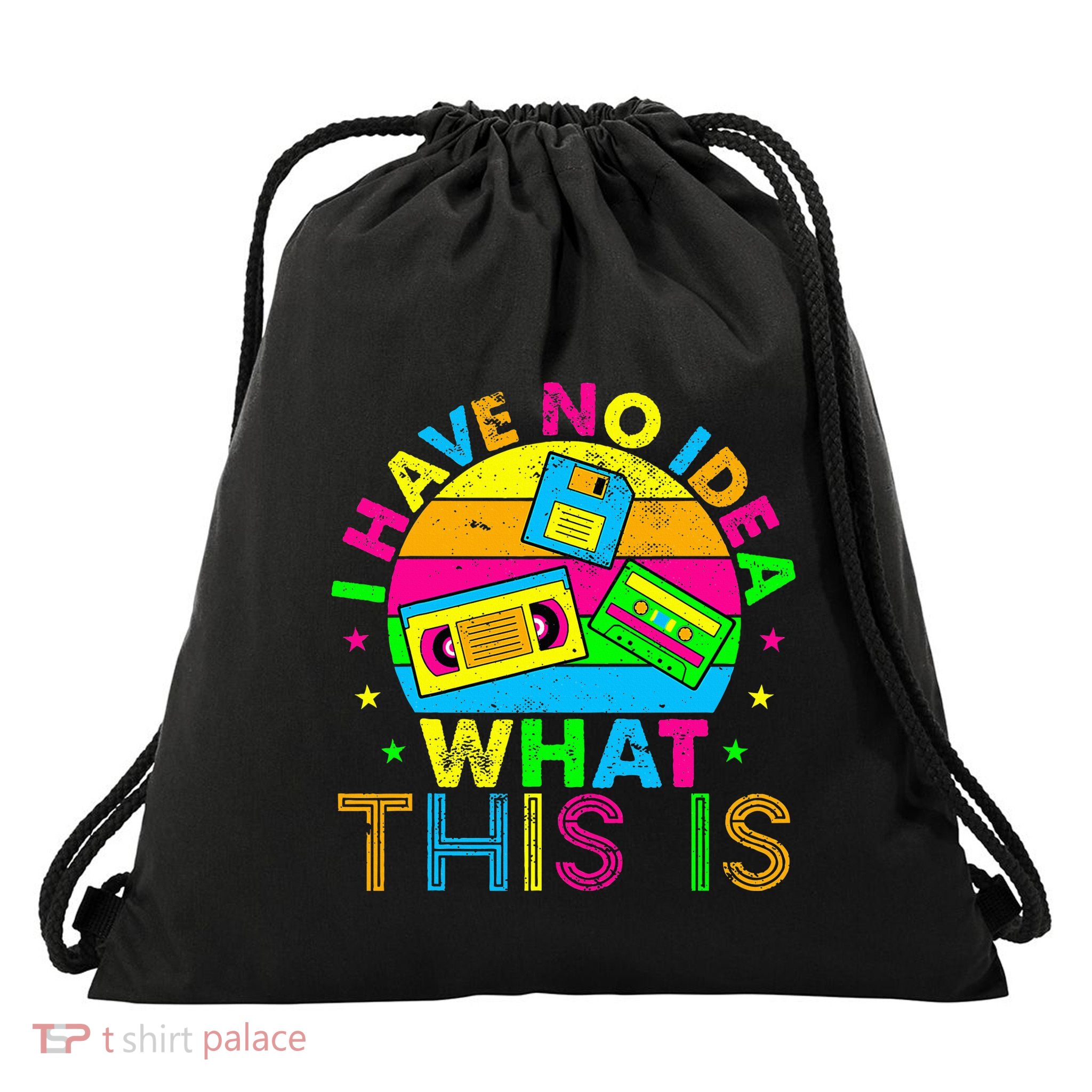 70s 80s 90s Outfit I Have No Idea Drawstring Bag