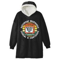 70s 80s 90s Retro Saturday Mornings Cereal And Cartoons Hooded Wearable Blanket