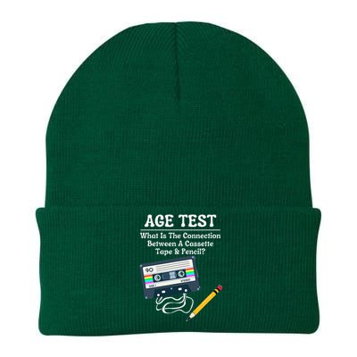 70S 80S 90S Vintage Cassette Tape & Pencil Funny Age Test Knit Cap Winter Beanie