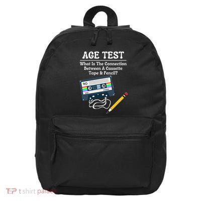 70S 80S 90S Vintage Cassette Tape & Pencil Funny Age Test 16 in Basic Backpack