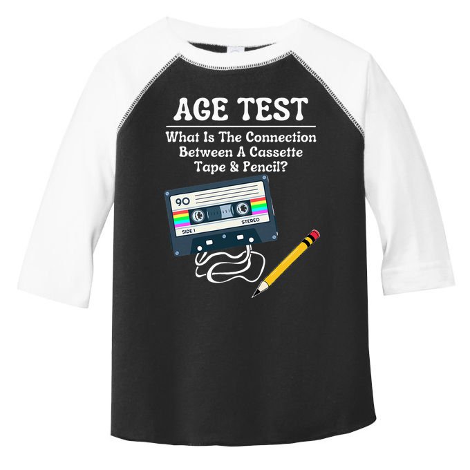 70S 80S 90S Vintage Cassette Tape & Pencil Funny Age Test Toddler Fine Jersey T-Shirt