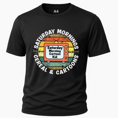 70s 80s 90s Retro Saturday Mornings Cereal And Cartoons Performance Shirt