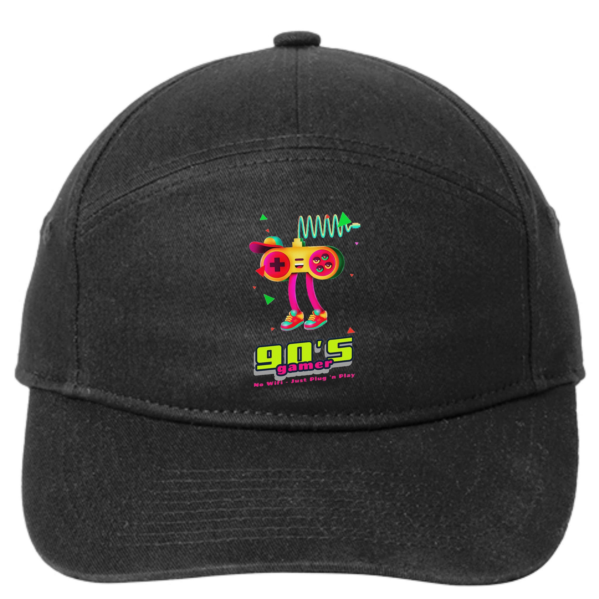 70s 80s 90s Arcade Video Game Old School Gamer 7-Panel Snapback Hat