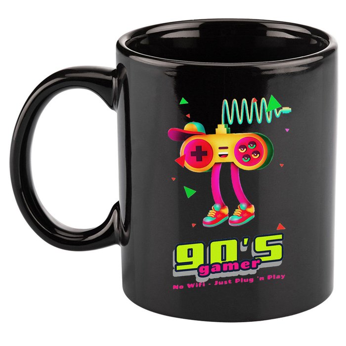 70s 80s 90s Arcade Video Game Old School Gamer 11oz C Handle Ceramic Mug