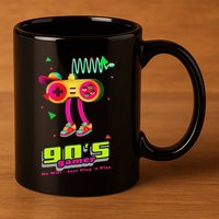 70s 80s 90s Arcade Video Game Old School Gamer 11oz C Handle Ceramic Mug