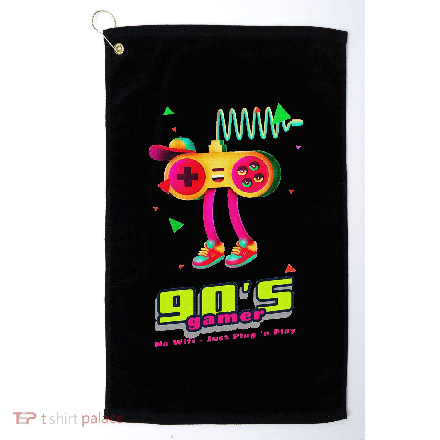 70s 80s 90s Arcade Video Game Old School Gamer Golf Towel