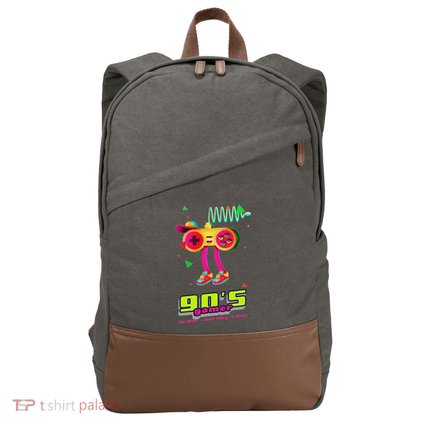 70s 80s 90s Arcade Video Game Old School Gamer Cotton Canvas Backpack