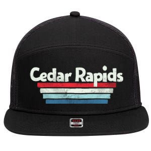 70s 80s Cedar Rapids Iowa 7 Panel Mesh Trucker Snapback Hat