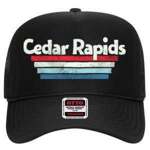 70s 80s Cedar Rapids Iowa High Crown Mesh Back Trucker Hat