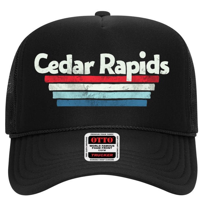 70s 80s Cedar Rapids Iowa High Crown Mesh Back Trucker Hat