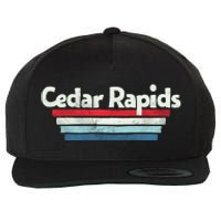 70s 80s Cedar Rapids Iowa Wool Snapback Cap