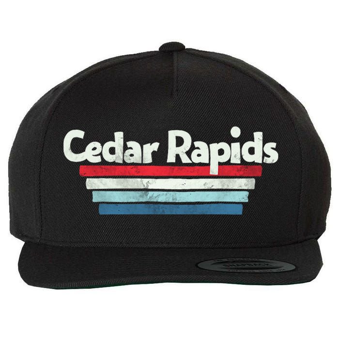 70s 80s Cedar Rapids Iowa Wool Snapback Cap