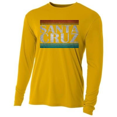 70s 80s Ca California Holiday Summer Santa Cruz Beach Sunset Gift Cooling Performance Long Sleeve Crew