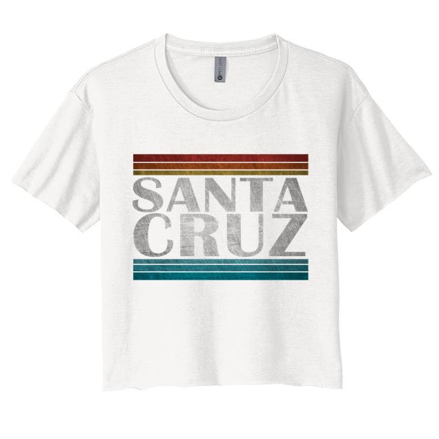 70s 80s Ca California Holiday Summer Santa Cruz Beach Sunset Gift Crop Top