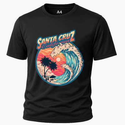 70s 80s In California City Santa Cruz Surfing Huge Wave Performance Shirt