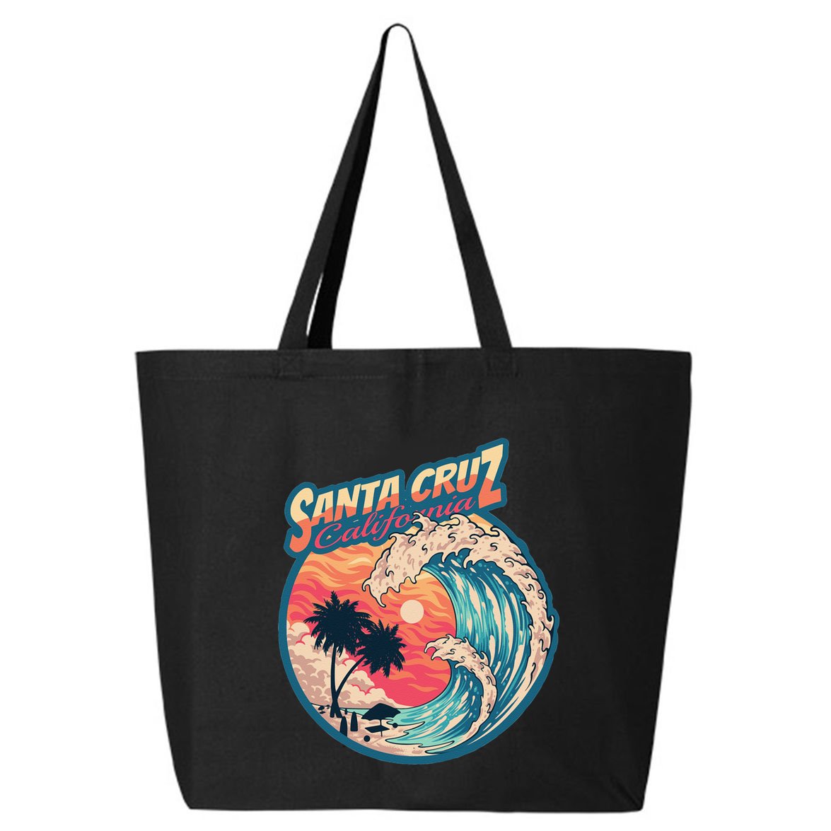 70s 80s In California City Santa Cruz Surfing Huge Wave 25L Jumbo Tote