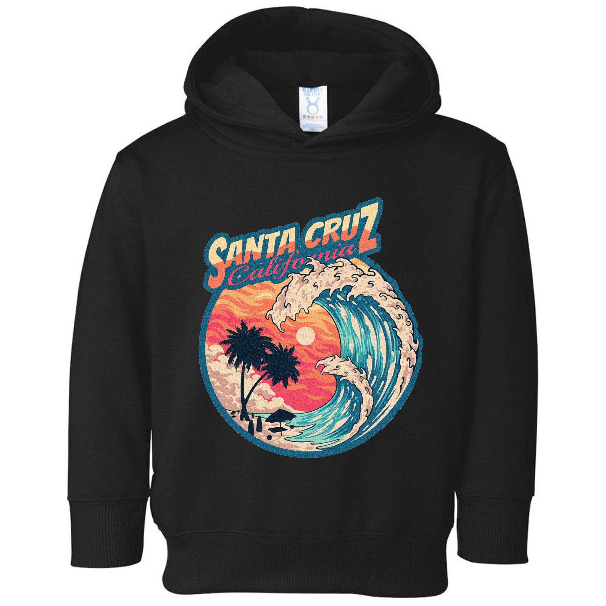 70s 80s In California City Santa Cruz Surfing Huge Wave Toddler Hoodie