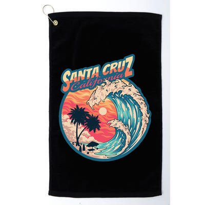70s 80s In California City Santa Cruz Surfing Huge Wave Golf Towel