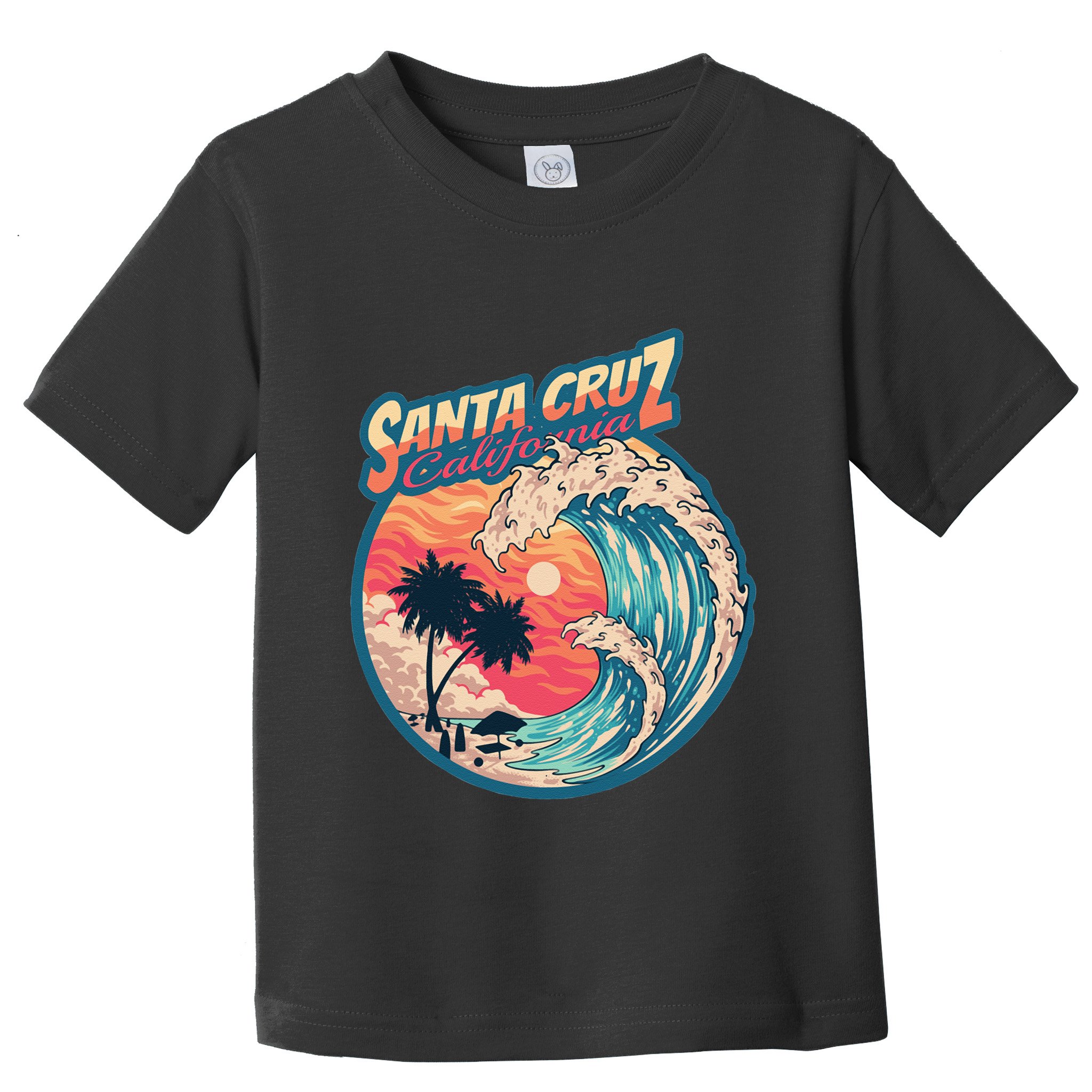 70s 80s In California City Santa Cruz Surfing Huge Wave Toddler T-Shirt