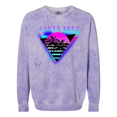 70er 80er In California City Santa Cruz Gift Colorblast Crewneck Sweatshirt