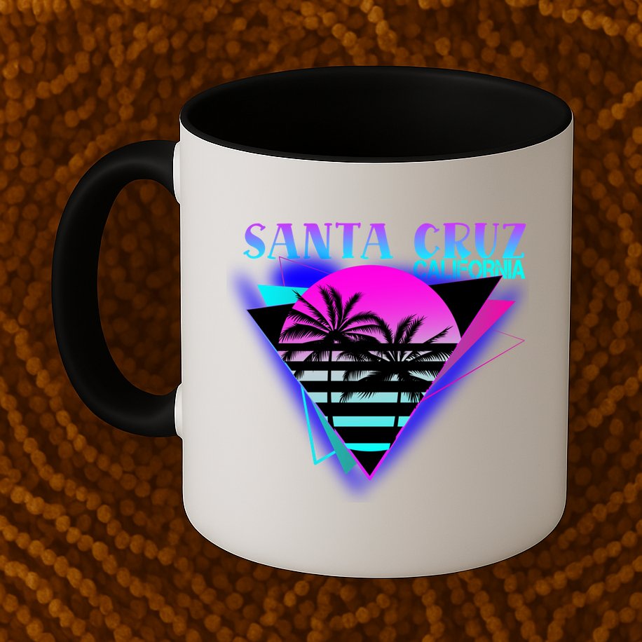 70er 80er In California City Santa Cruz Gift Mug