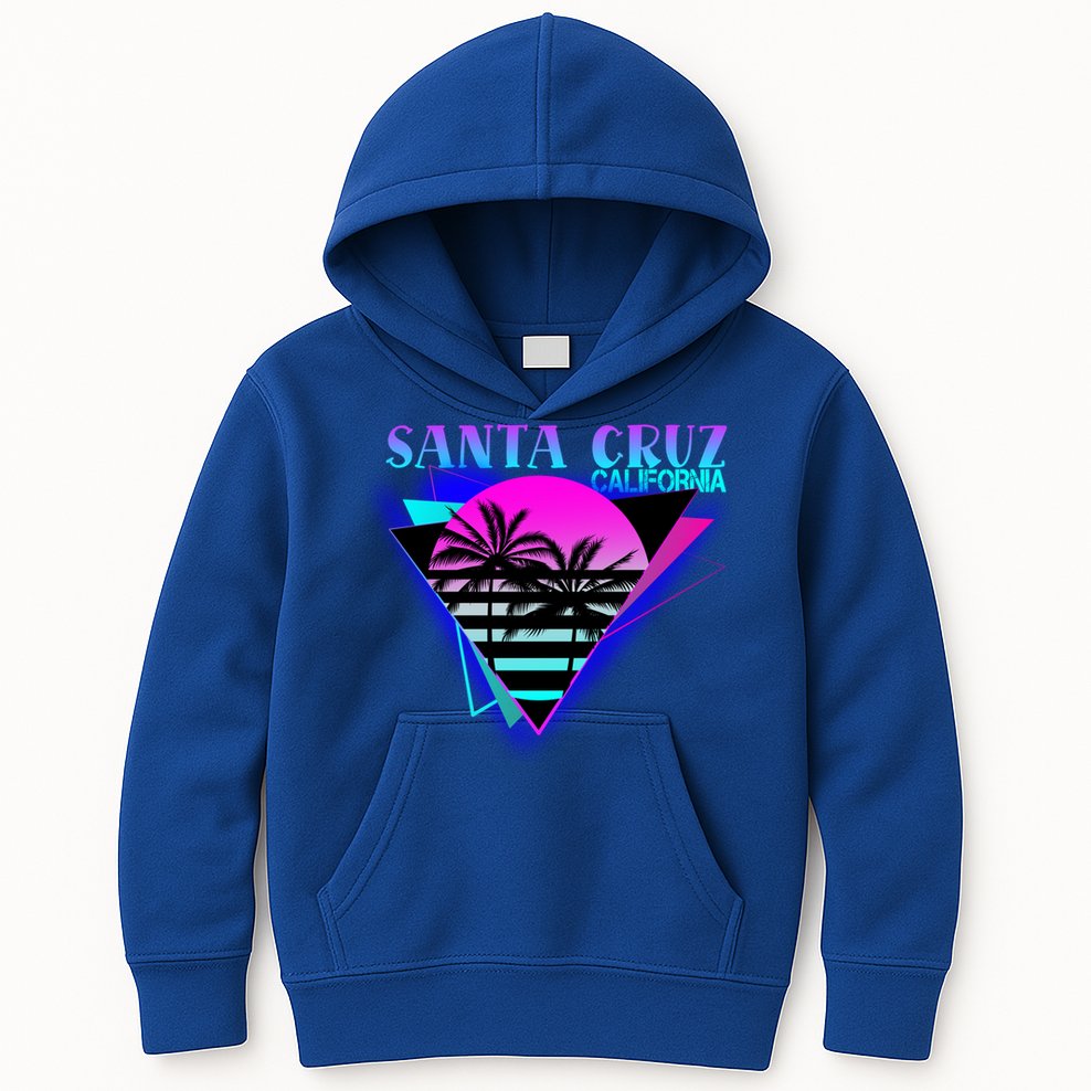 70er 80er In California City Santa Cruz Gift Kids Hoodie