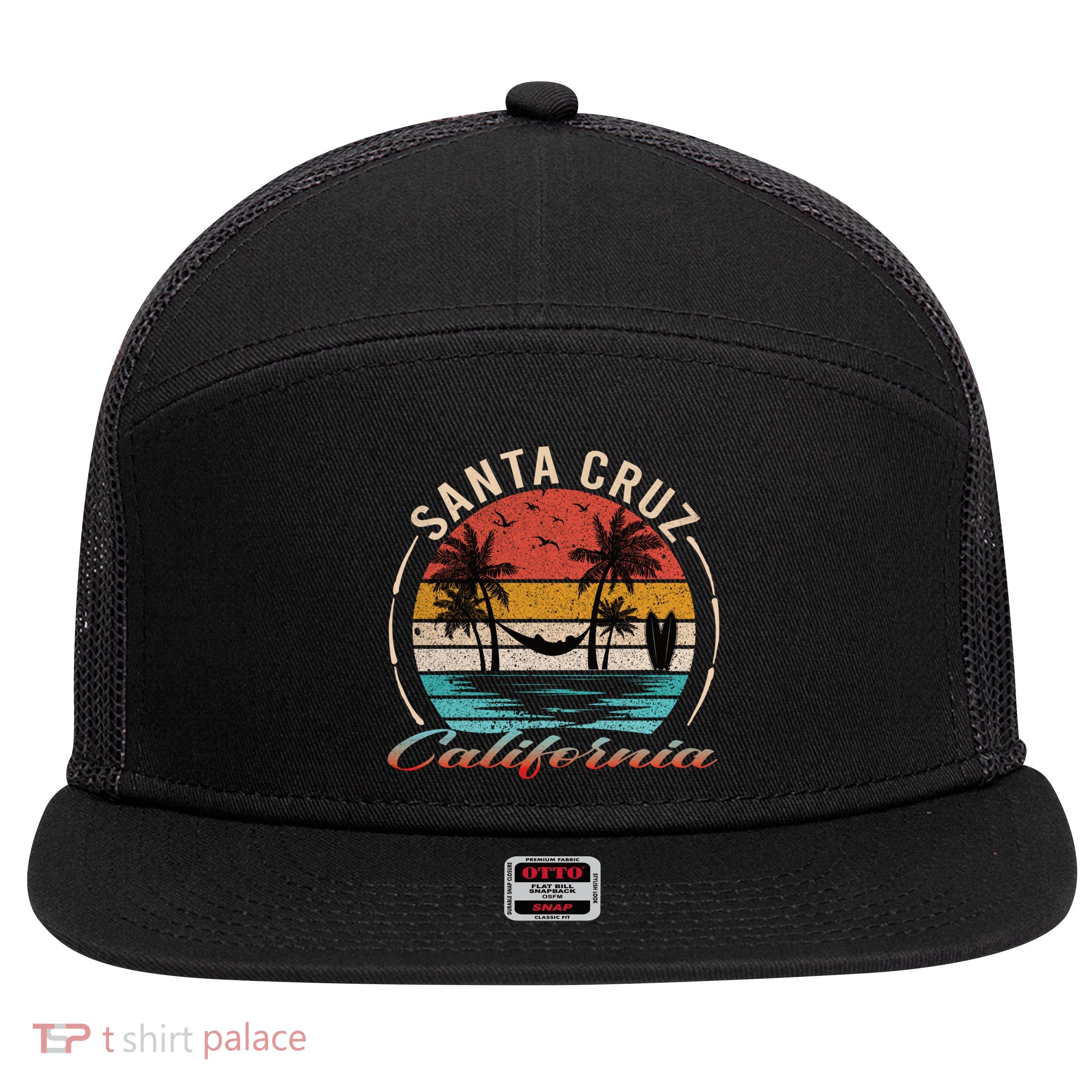 70s 80s In California City Santa Cruz 7 Panel Mesh Trucker Snapback Hat
