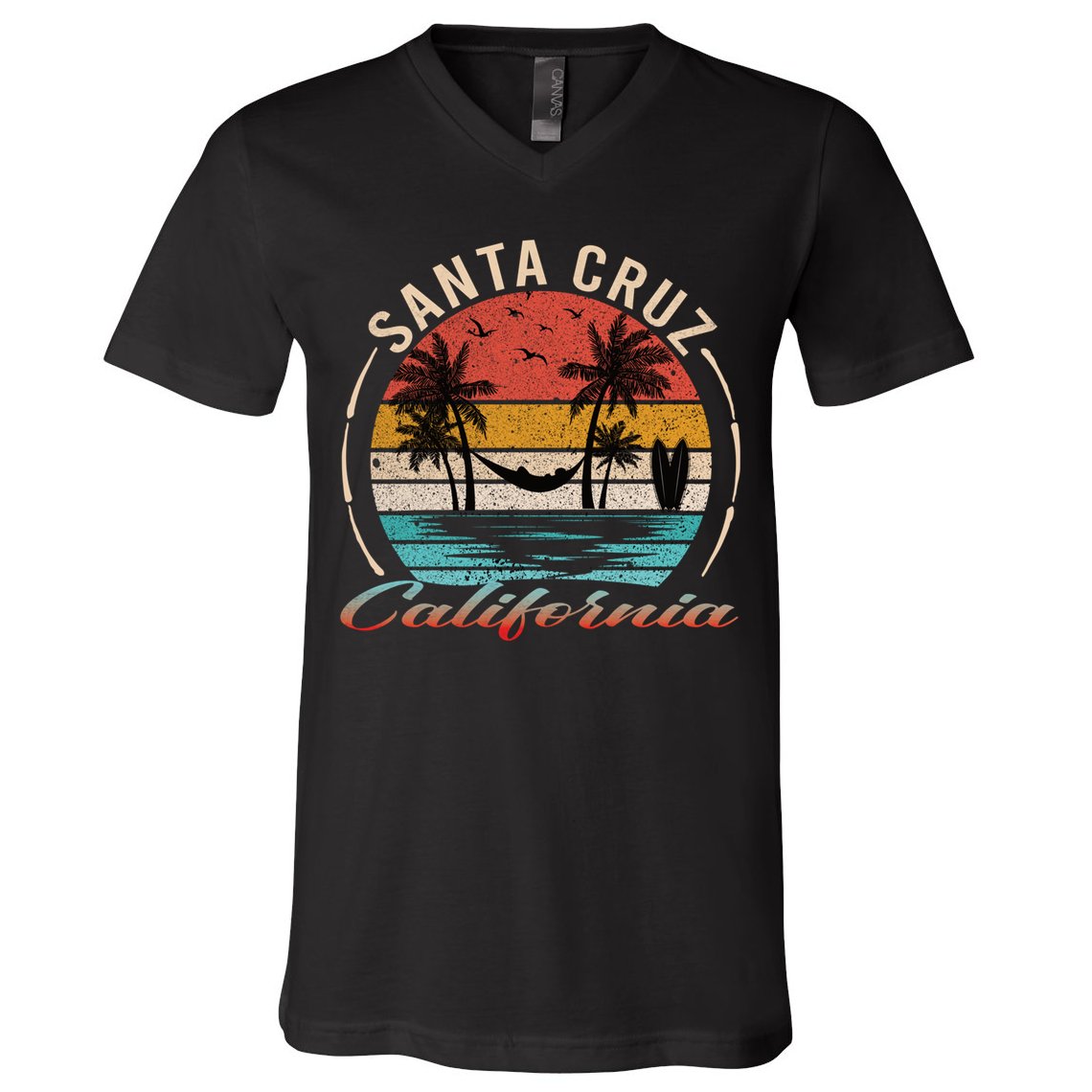 70s 80s In California City Santa Cruz V-Neck T-Shirt