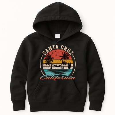70s 80s In California City Santa Cruz Kids Hoodie