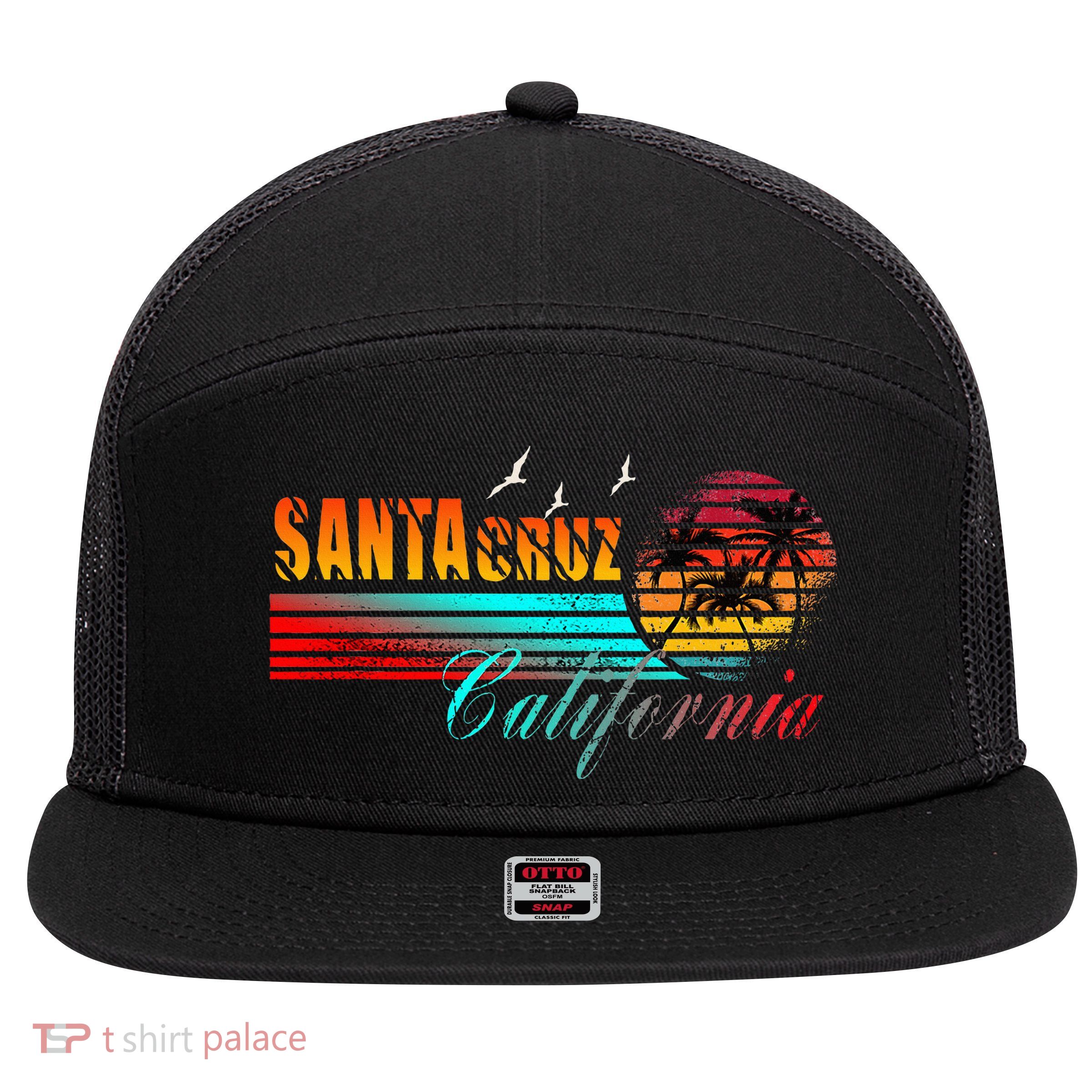 70s 80s In California City Santa Cruz 7 Panel Mesh Trucker Snapback Hat