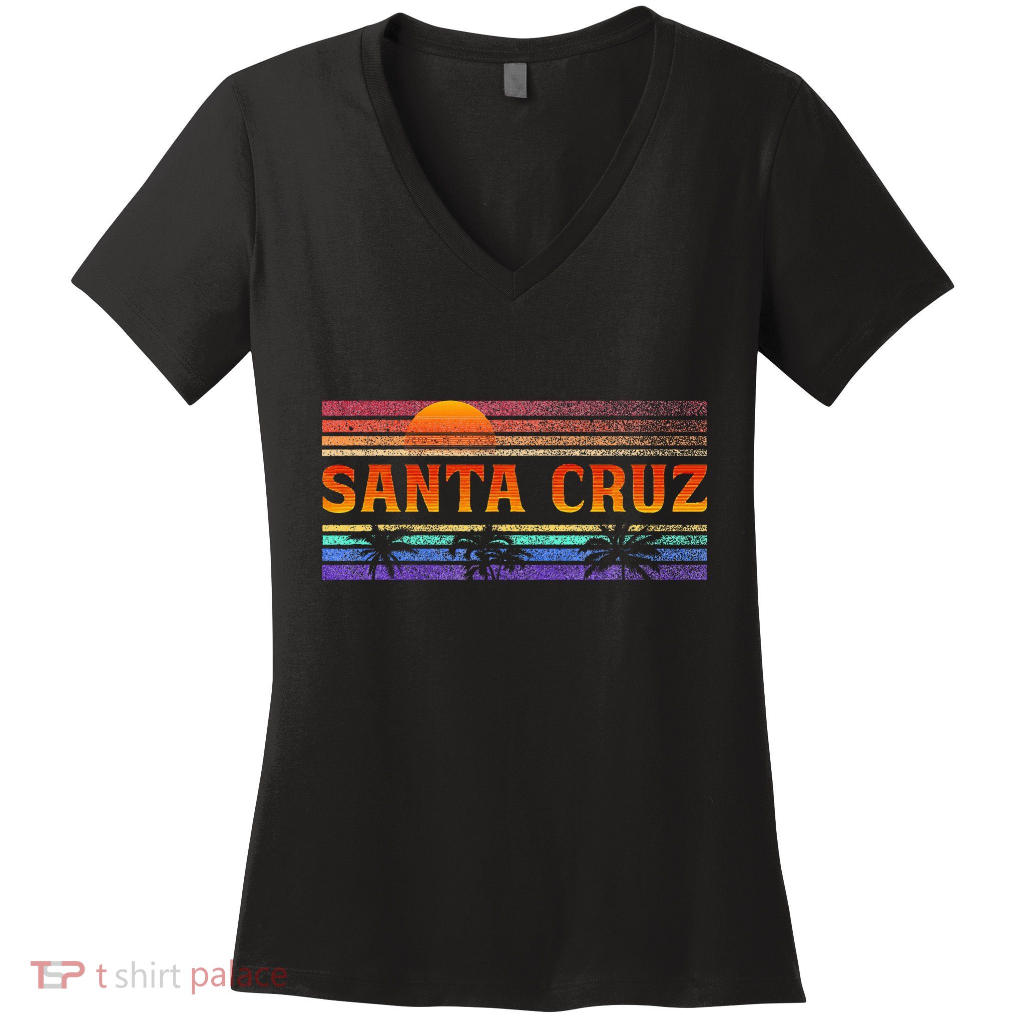 70s 80s In California City Santa Cruz Women's V-Neck T-Shirt