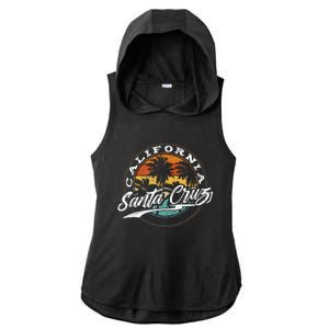 70s 80s In California City Santa Cruz Surfing Ladies PosiCharge Tri-Blend Wicking Draft Hoodie Tank